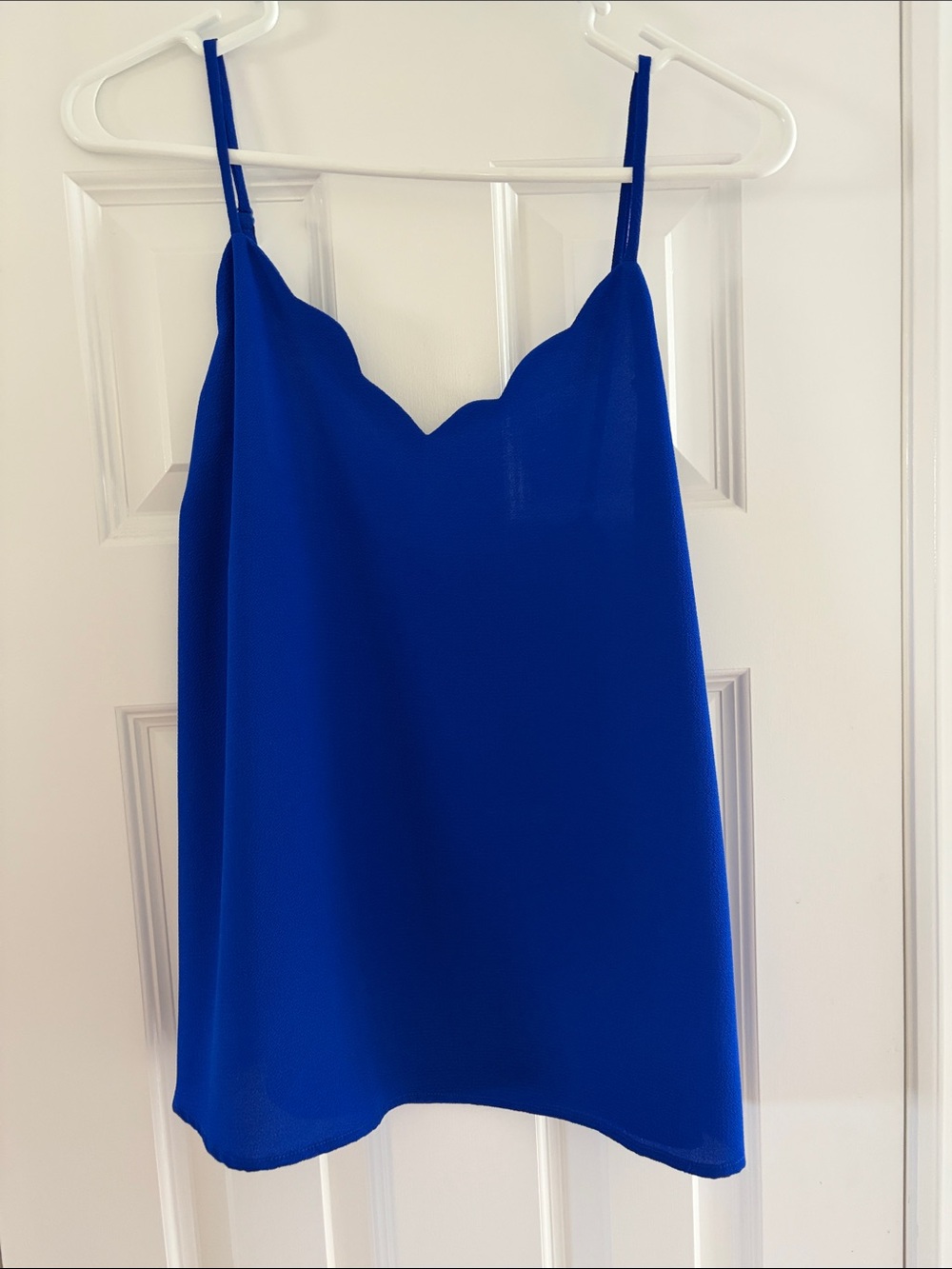 Blue Scallop V-Neck Cami Tank Top